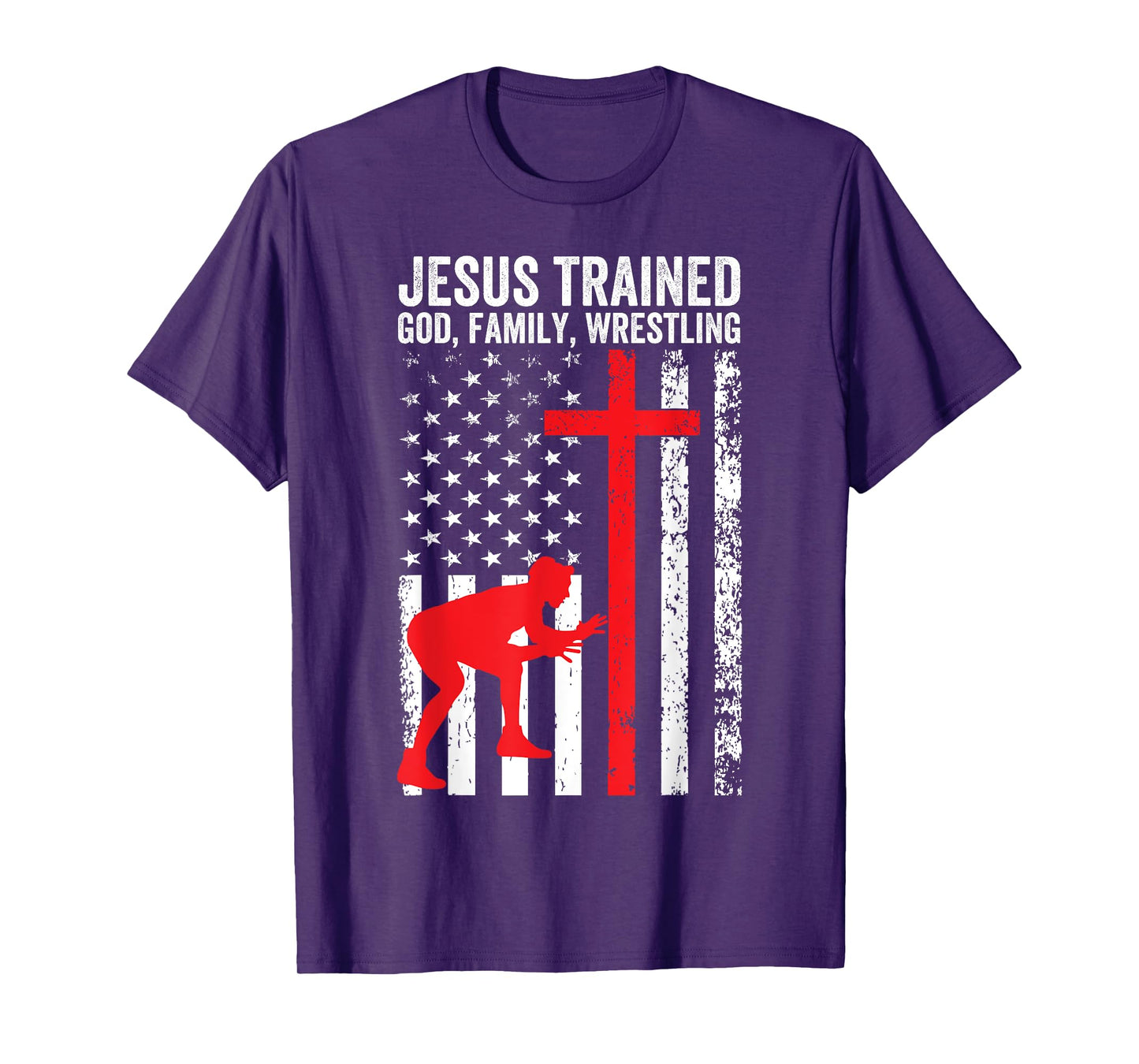 Jesus Trained, Christian Wrestler, Wrestling T-Shirt