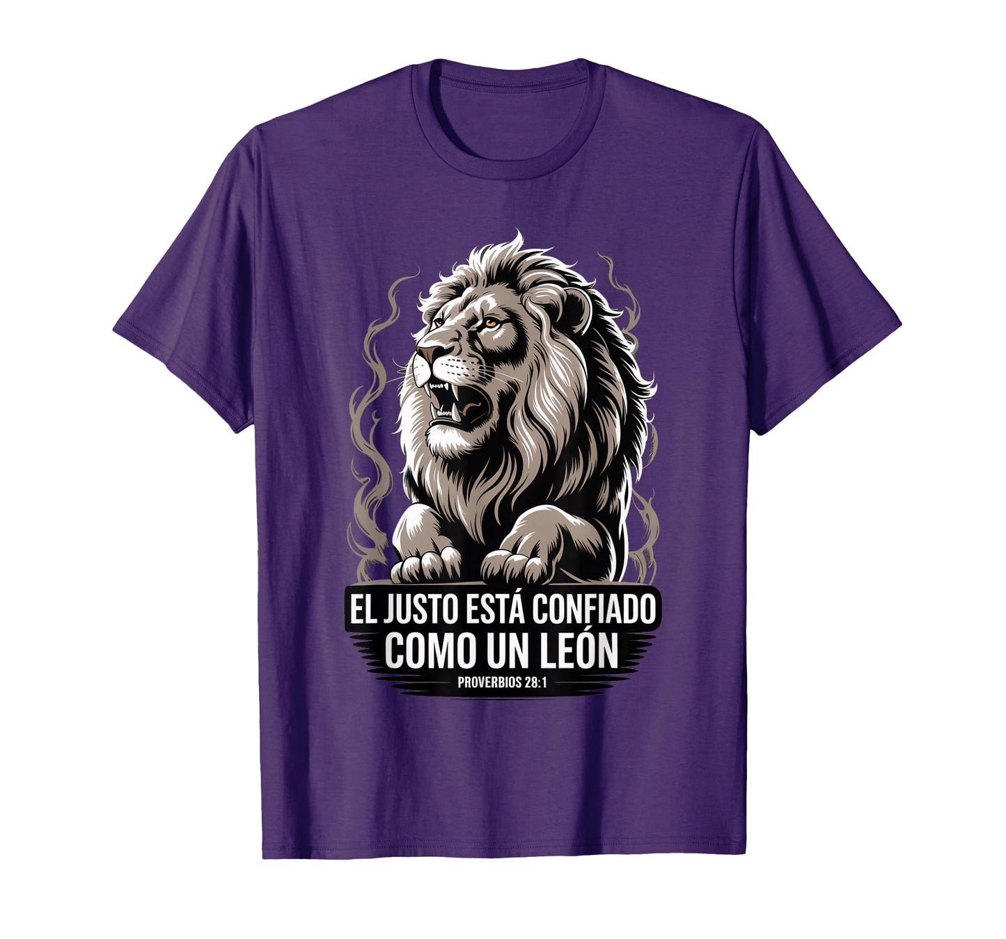 Proverbio 28:1 Spanish “El Justo Está Confiado Como un León” T-Shirt