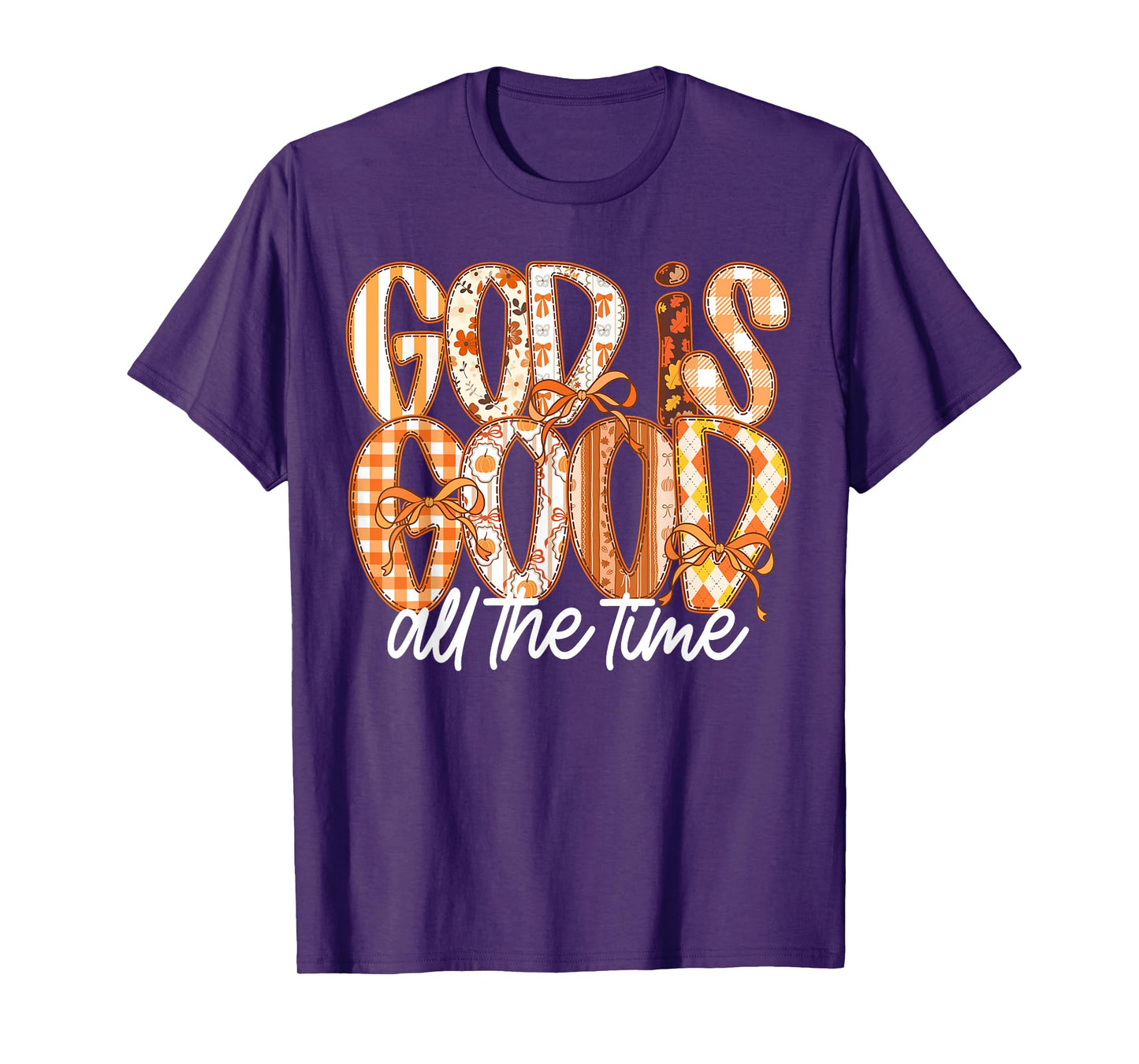 God Is Good All The Time Coquette Bow Jesus Autumn Fall T-Shirt