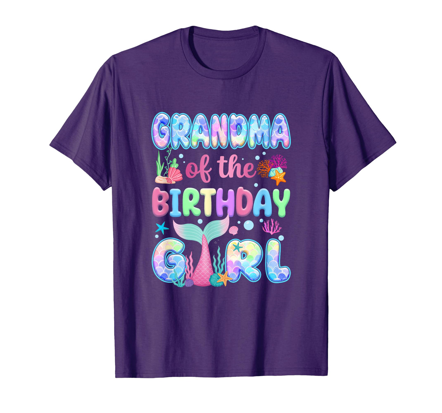 Grandma Of The Birthday Mermaid Girl Family Matching Party T-Shirt
