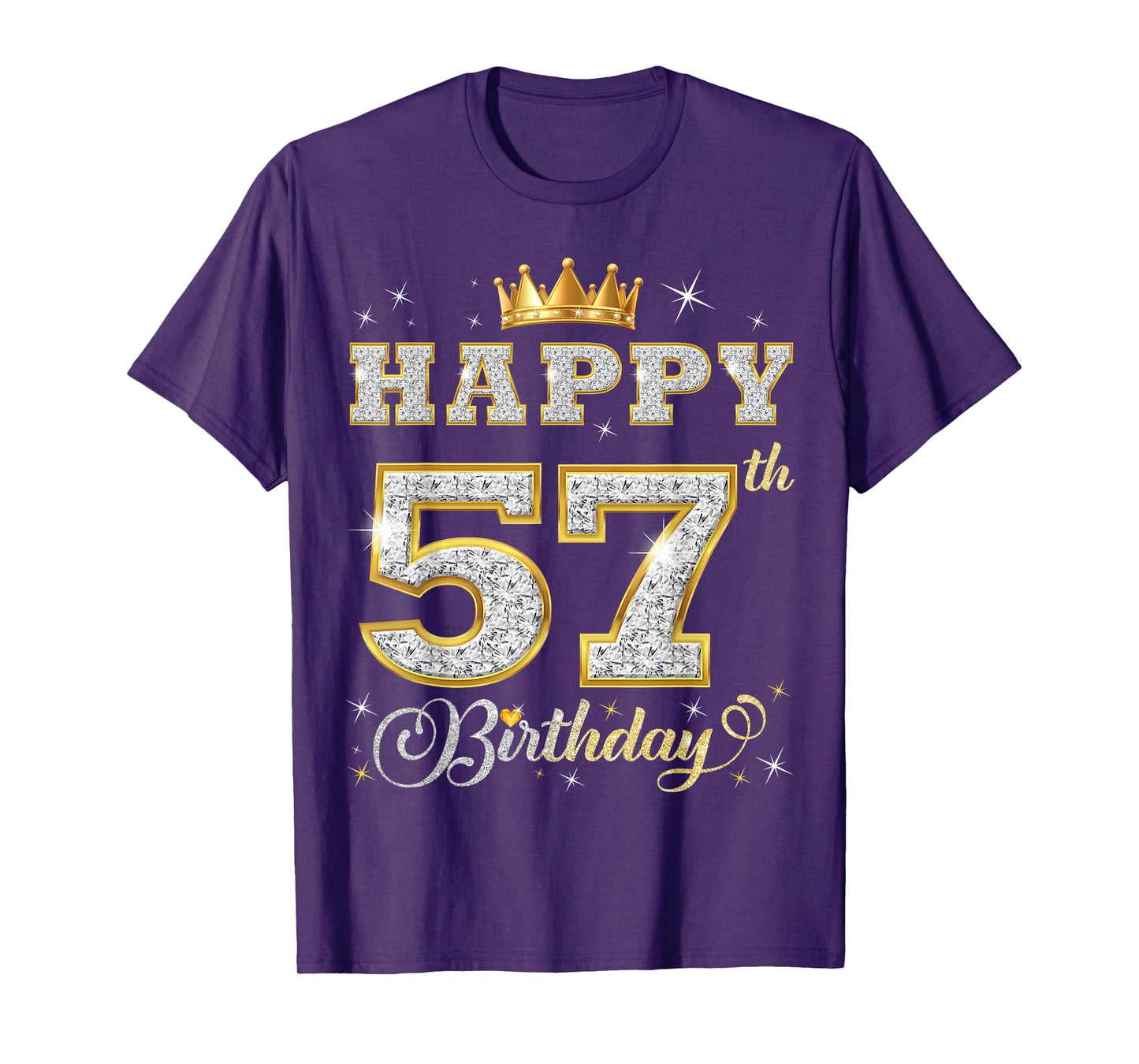Happy 57th Birthday 57 Years Old Women Men Birthday Party T-Shirt