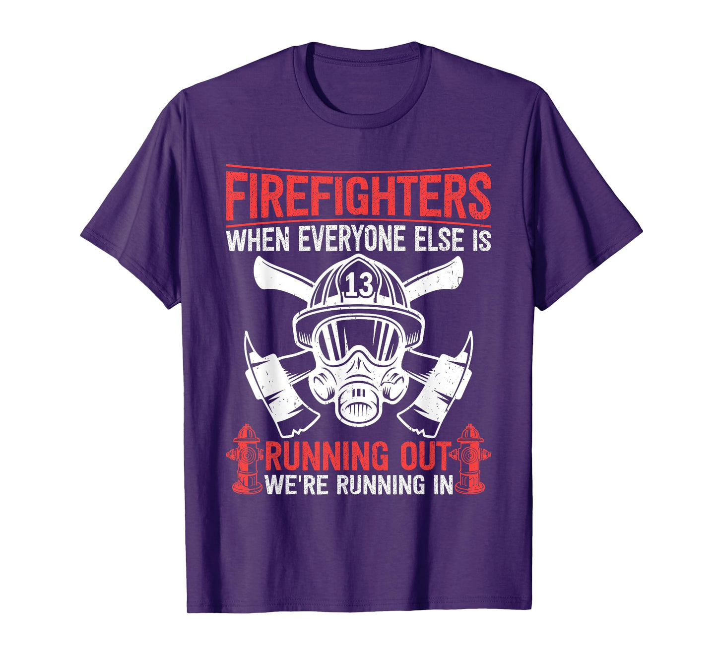 Firefighter Volunteer Fireman Running in - Firefighter T-Shirt