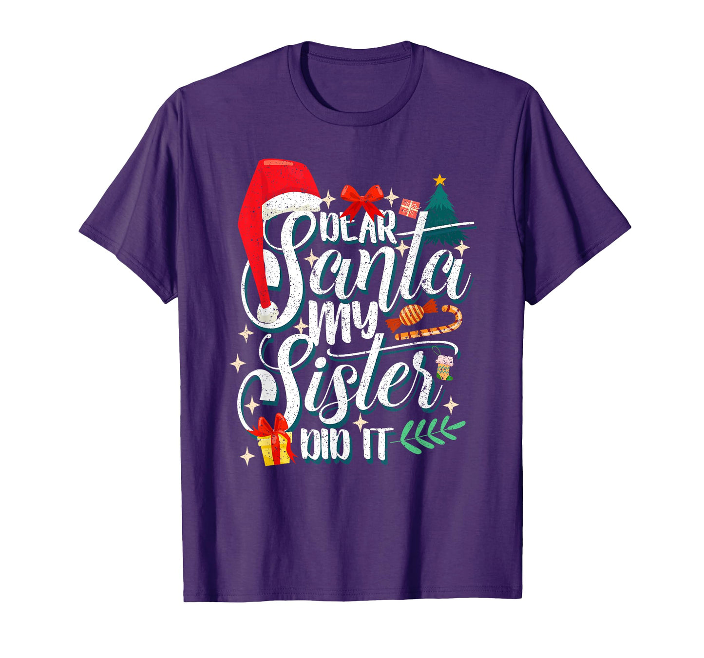 Funny Family Christmas Dear Santa My Brother Did It Cute Xma T-Shirt