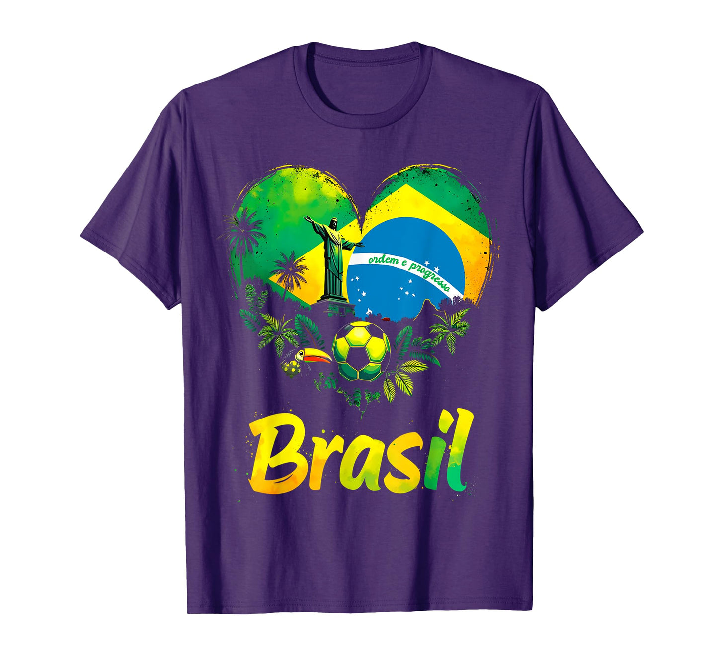 Brazil Flag Heart T-Shirt