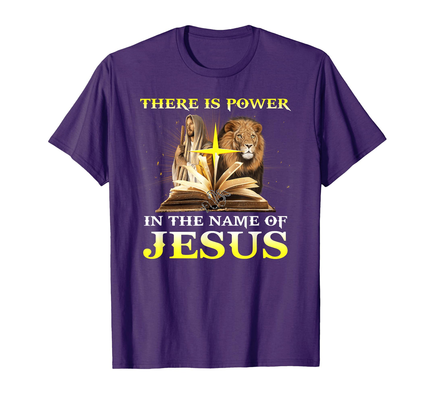 There Is Power In The Name Of Jesus Lion Christian T-Shirt