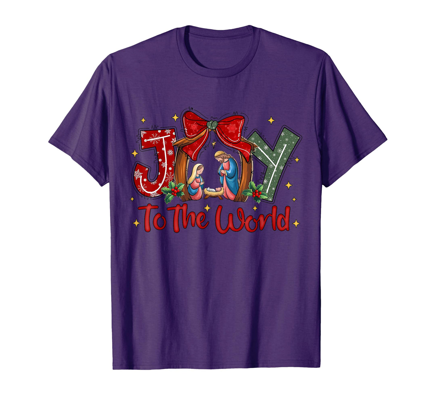 Christian Christmas Joy To The World Coquette Jesus Nativity T-Shirt