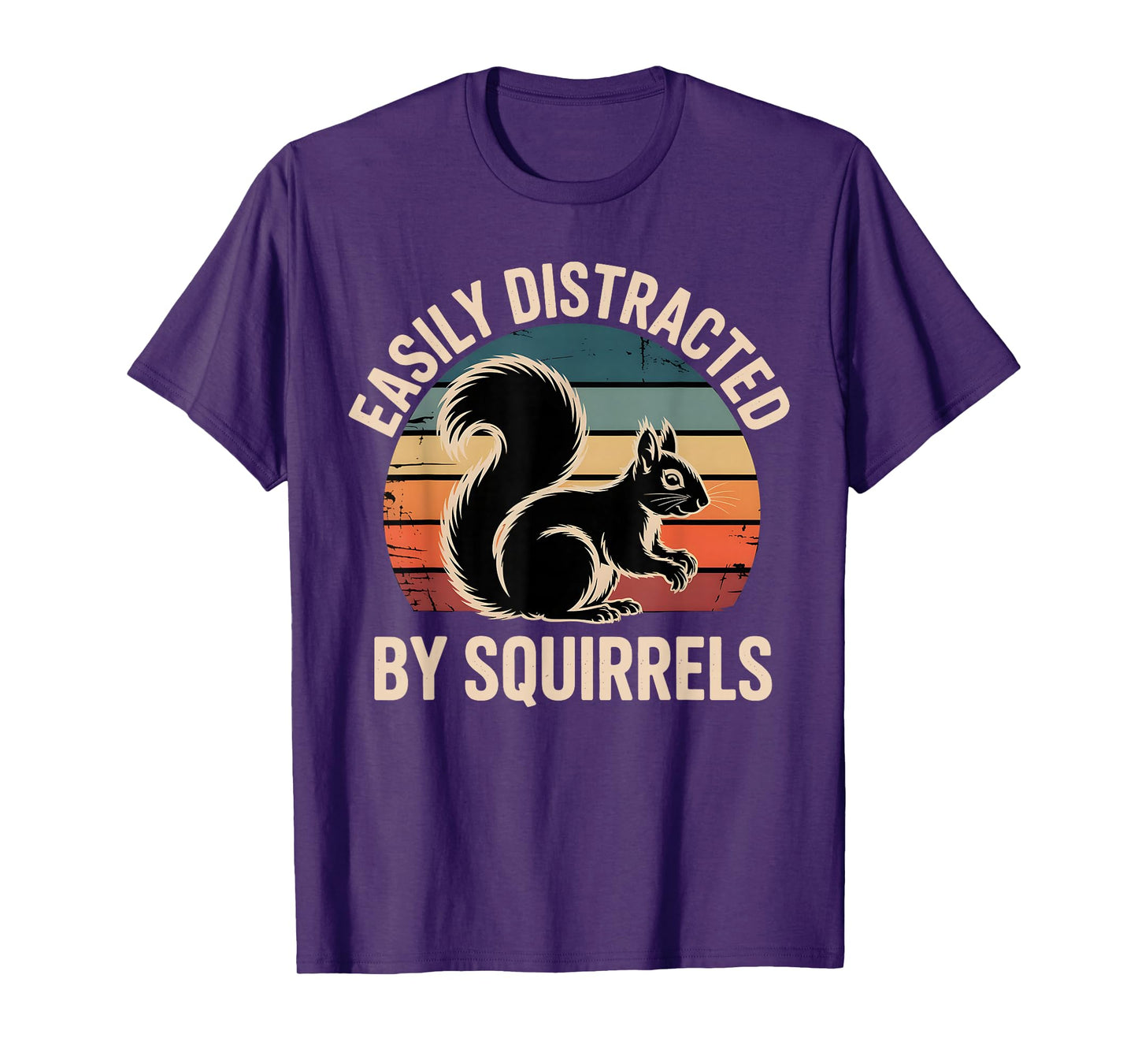 Easily Distracted by Squirrels Funny Retro Squirrel Lovers T-Shirt