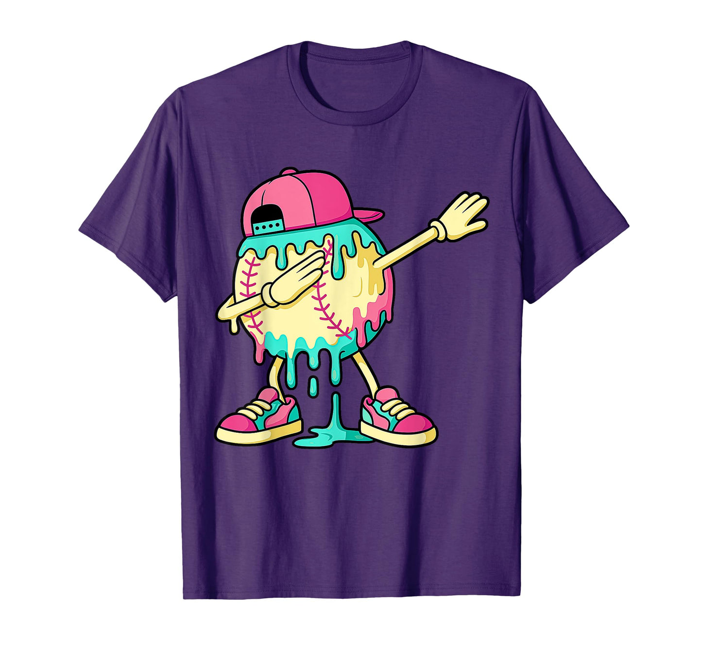 Baseball Shirts For Boys Dabbing Baseball Drip Ice Cream kid T-Shirt