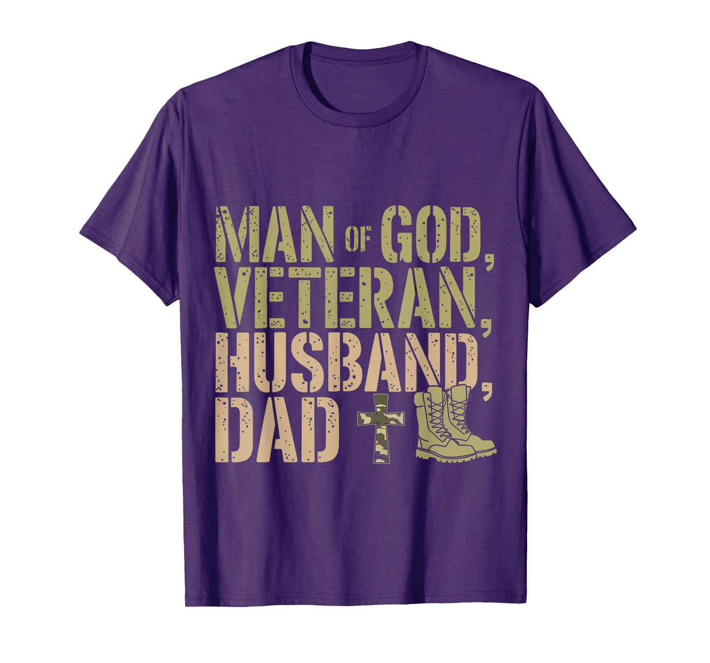 Man Of God Veteran Husband Dad Christian Jesus Camouflage T-Shirt