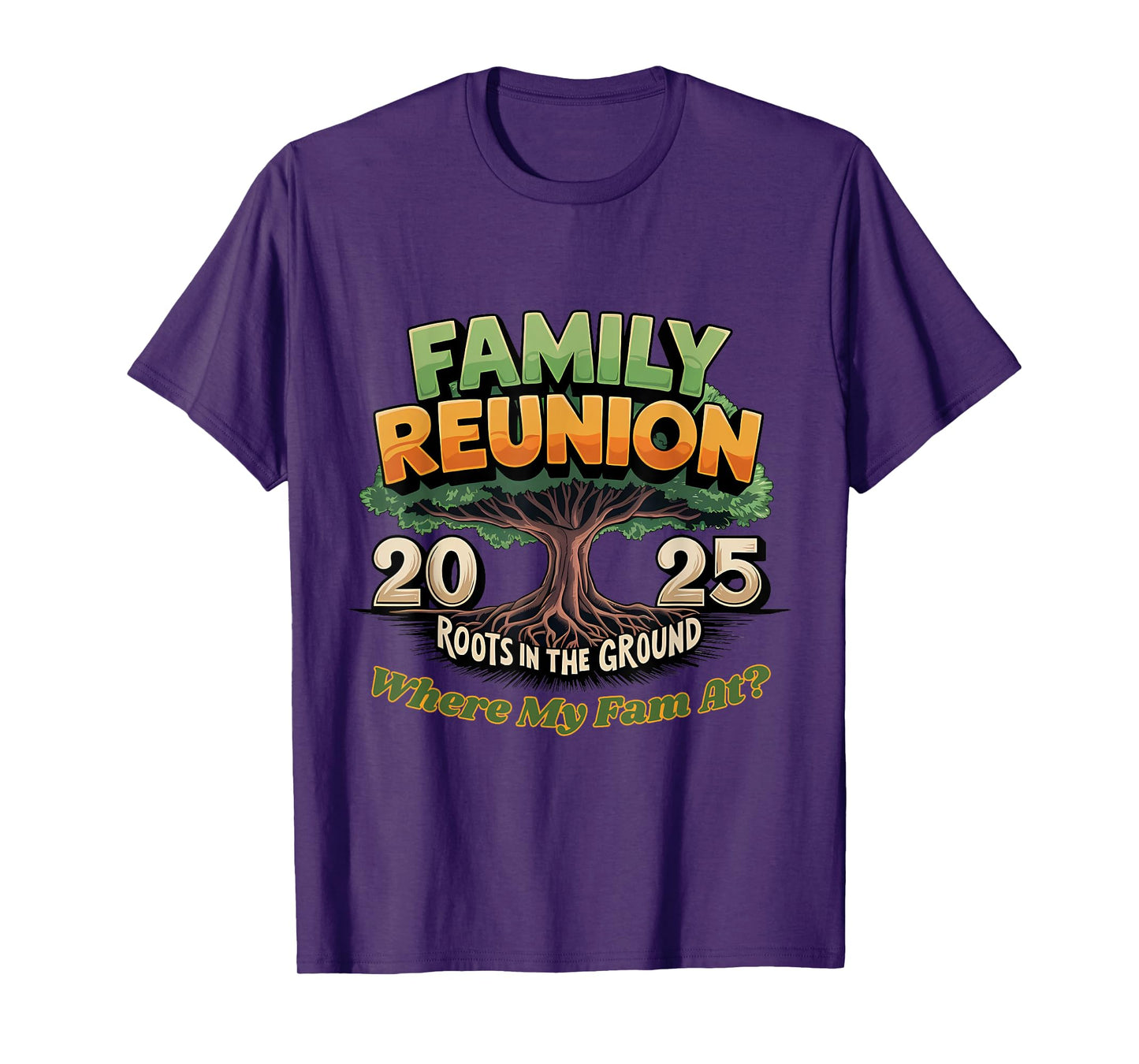 Family Reunion Tree 2025 Vintage Where The Fam At? Quote T-Shirt