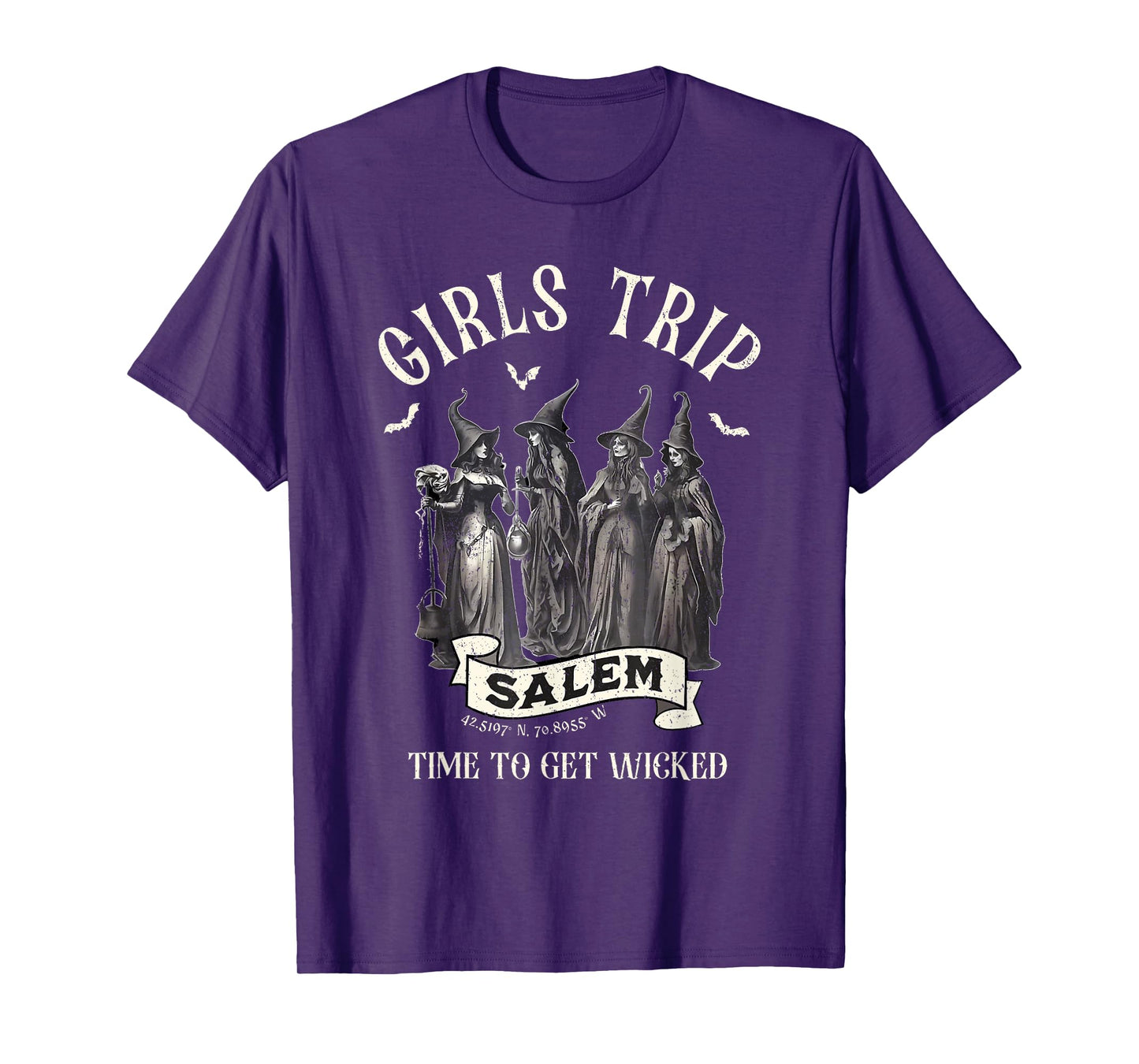 Vintage Girls Trip to Salem Time To Get Wicked Halloween T-Shirt