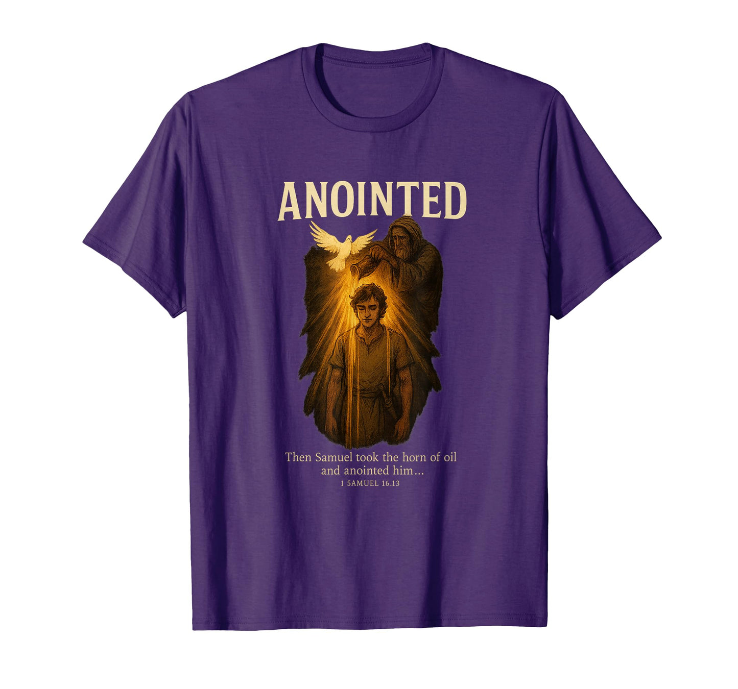 Samuel Anoints David with Oil Holy Spirit Dove | Art Style T-Shirt