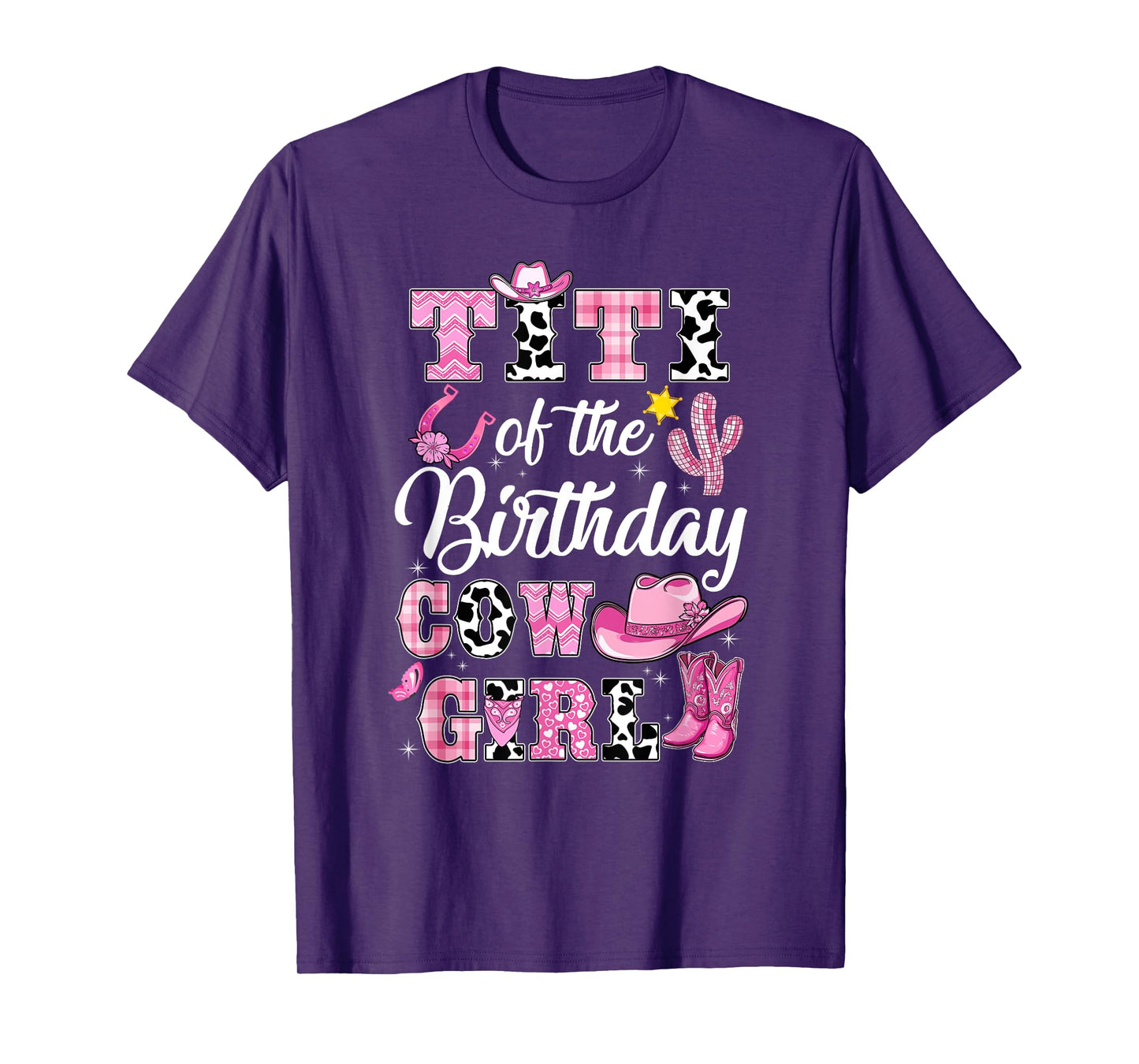 Titi Of The Birthday Cow Girl Western Cowgirl 1St Birthday T-Shirt