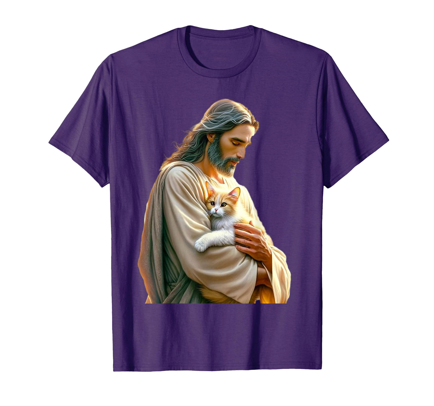 God holding Cat Easter He is Risen Jesus Loves Cats T-Shirt