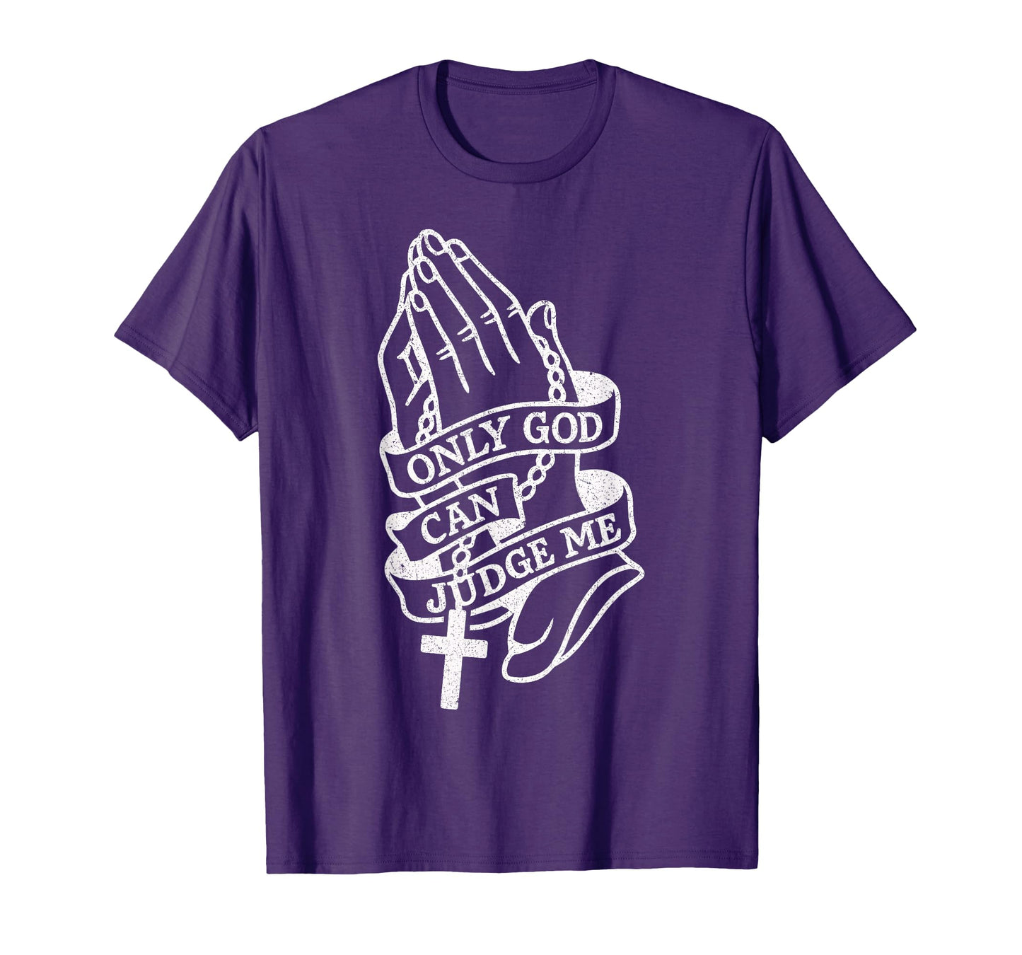 Only God Can Judge Me Prayer Hands Doves Chicano Tattoo T-Shirt