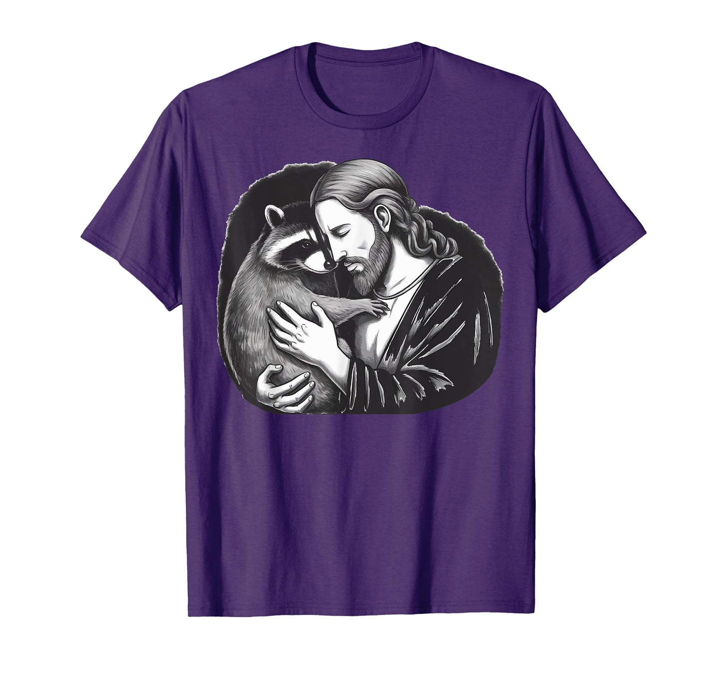 Jesus Hugging Raccoon T-Shirt