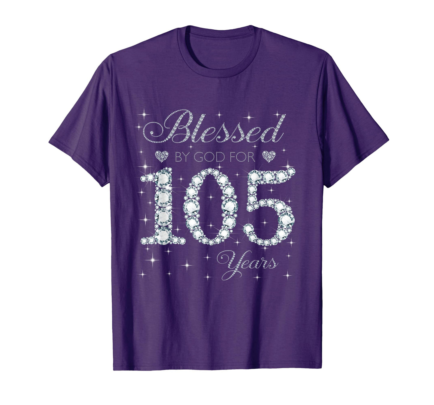 Blessed by God For 105 Years Old 105th Birthday Women Lady T-Shirt