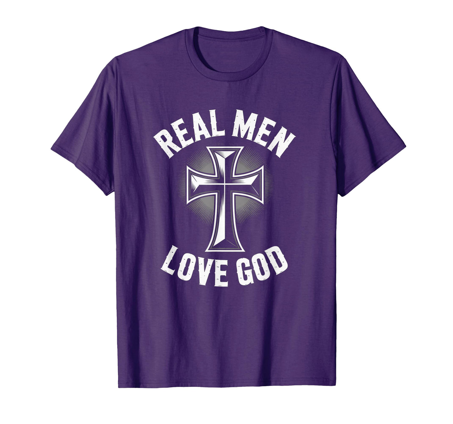 Real Men Love God Retro Christian Cross Matthew 22:37 T-Shirt