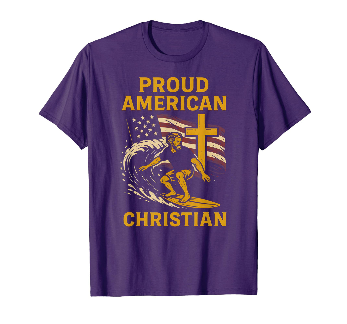 Patriotic Faith Proud American Christian Vintage Mens Faith T-Shirt