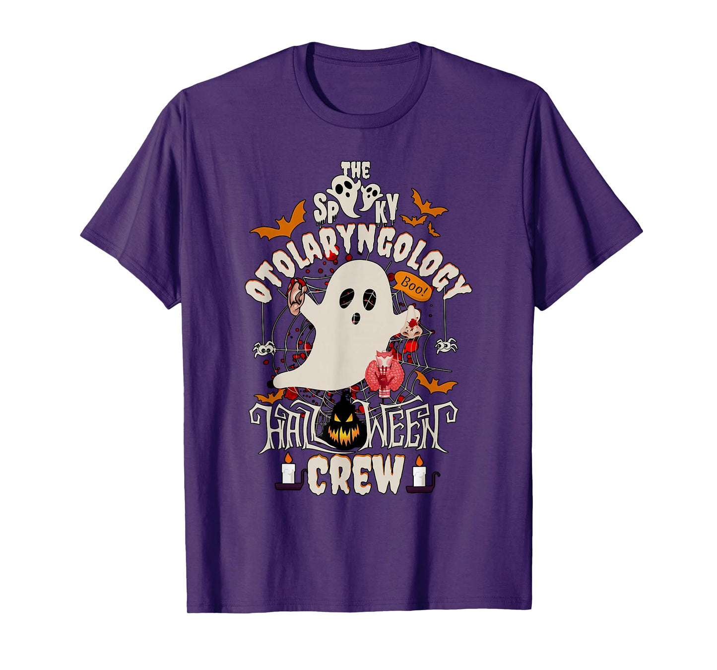 Spooky Otolaryngology Halloween Crew Ear Nose Throat Nurse T-Shirt