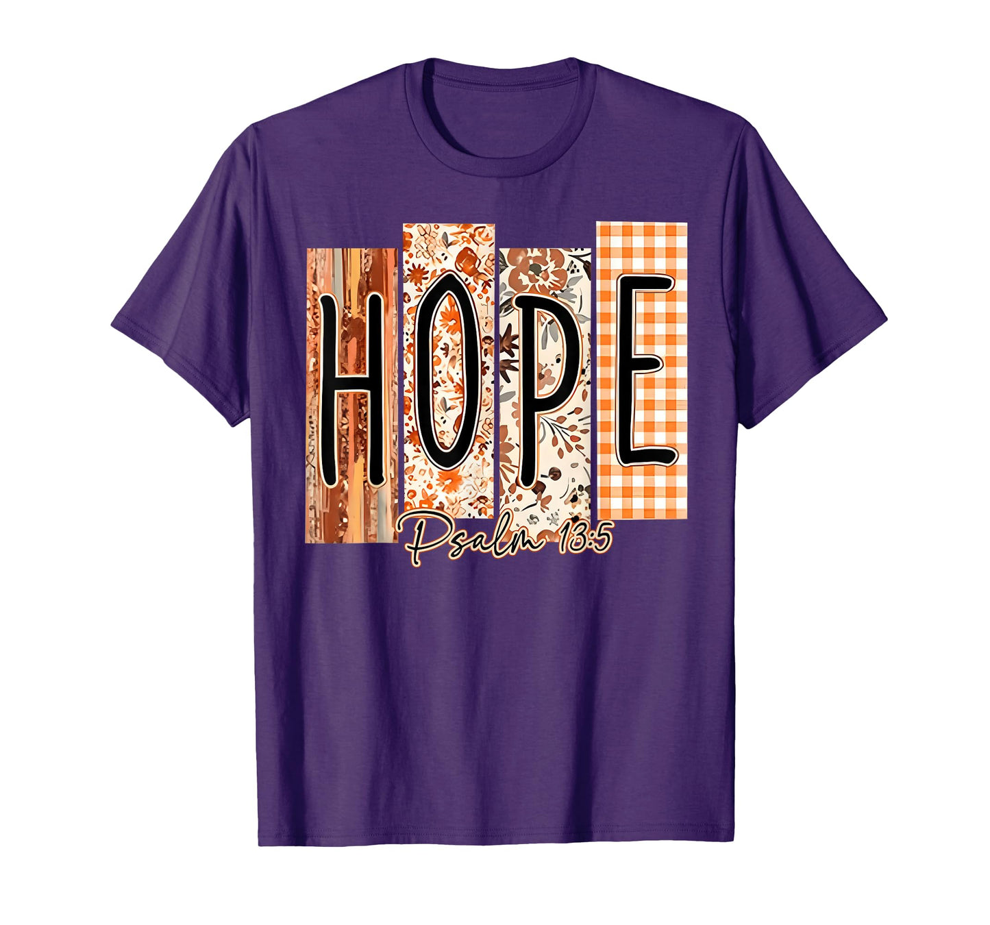 Hope Psalm 13:5 Bible Verse Fall Thanksgiving Floral T-Shirt