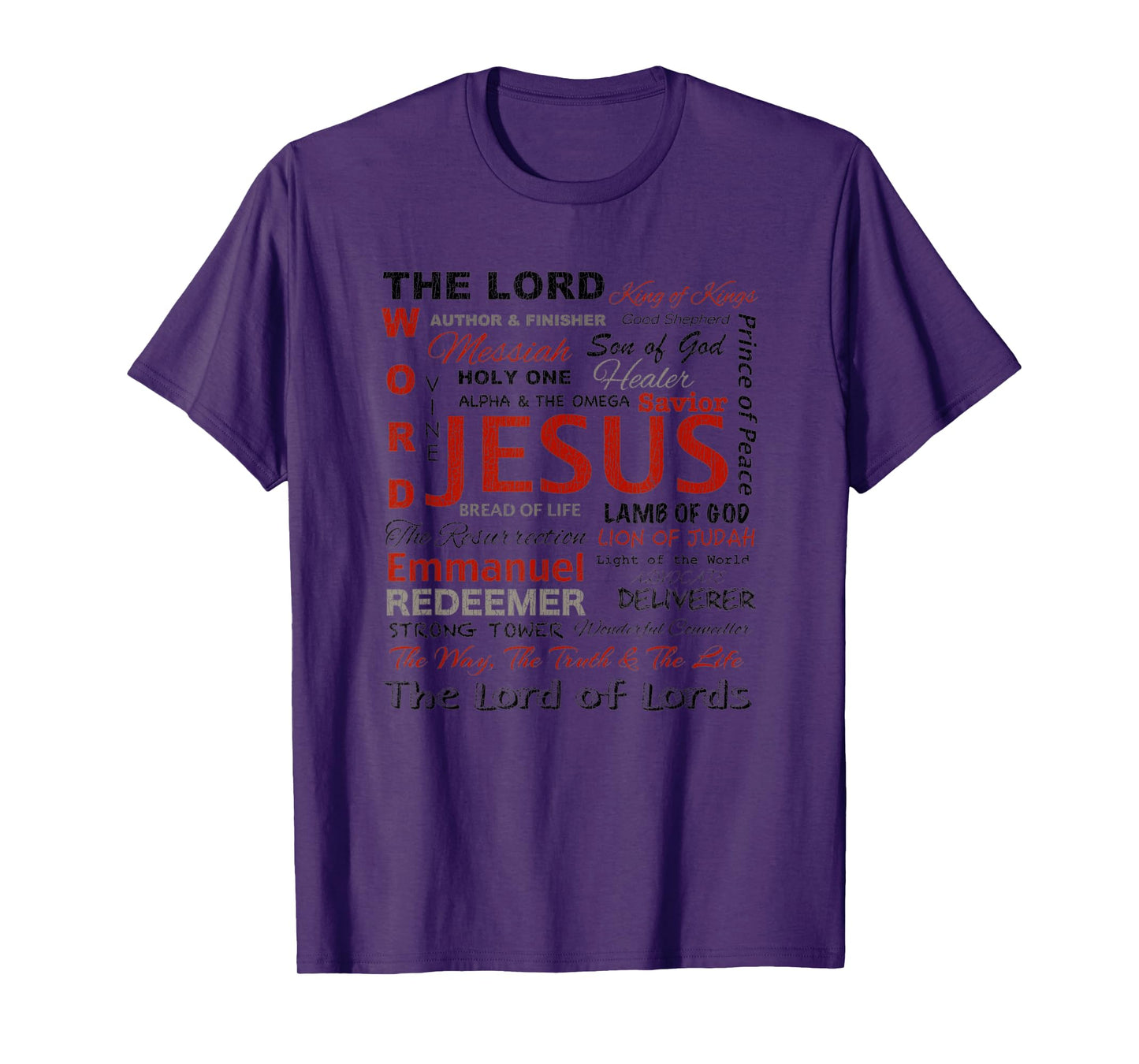 Vintage Names Of God Jesus Christ Bible Verse Christian T-Shirt
