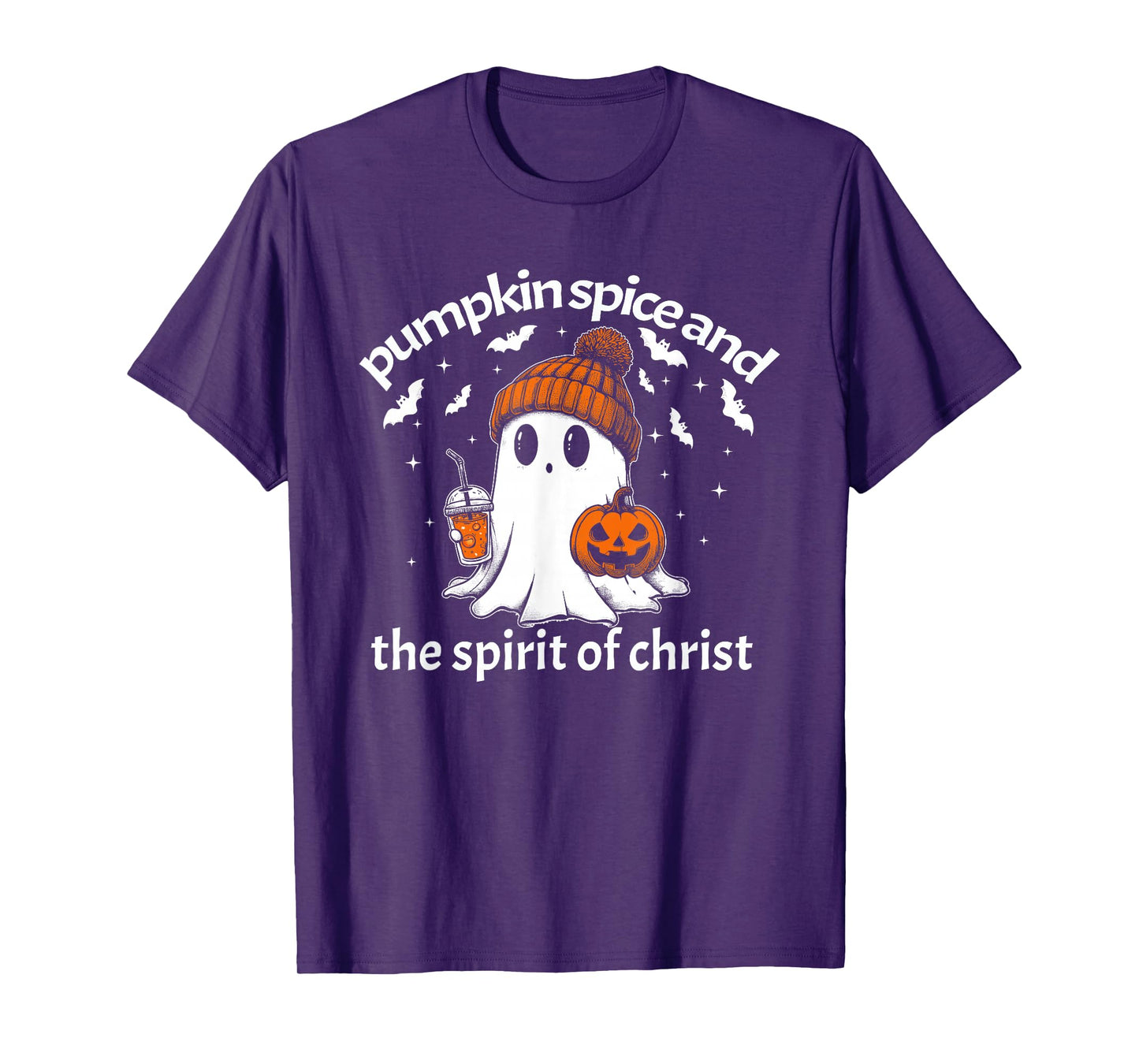 Pumpkin Spice and The Spirit of Christ Funny Ghost Halloween T-Shirt