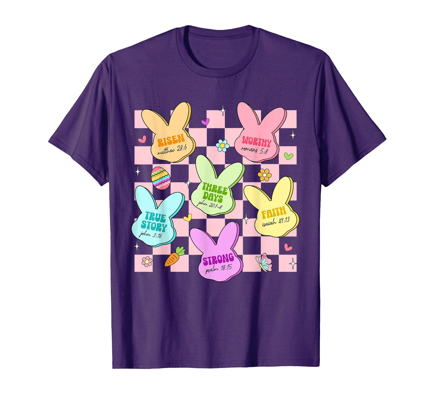 Easter Bunny Candy Bible Christian Easter Day Women Girl Kid T-Shirt