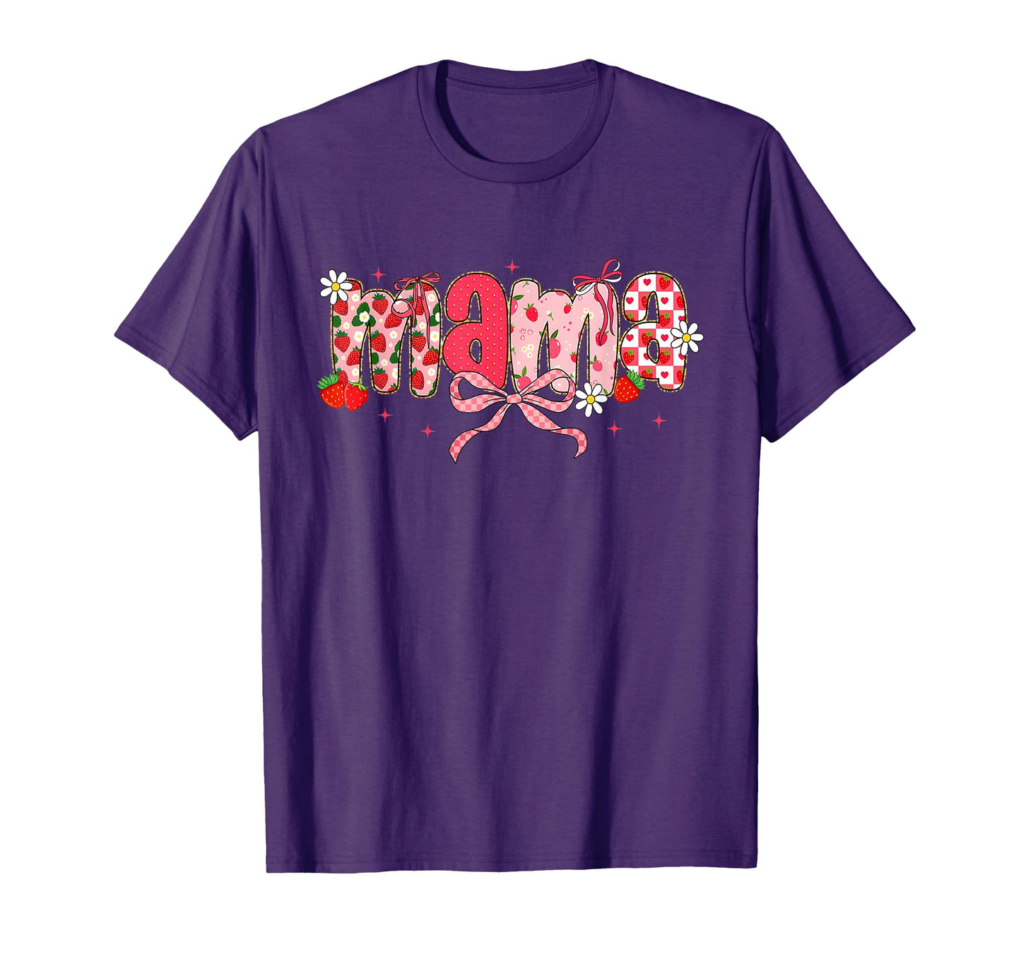 Mama Strawberry Mama Coquette Bow Mother's Day T-Shirt