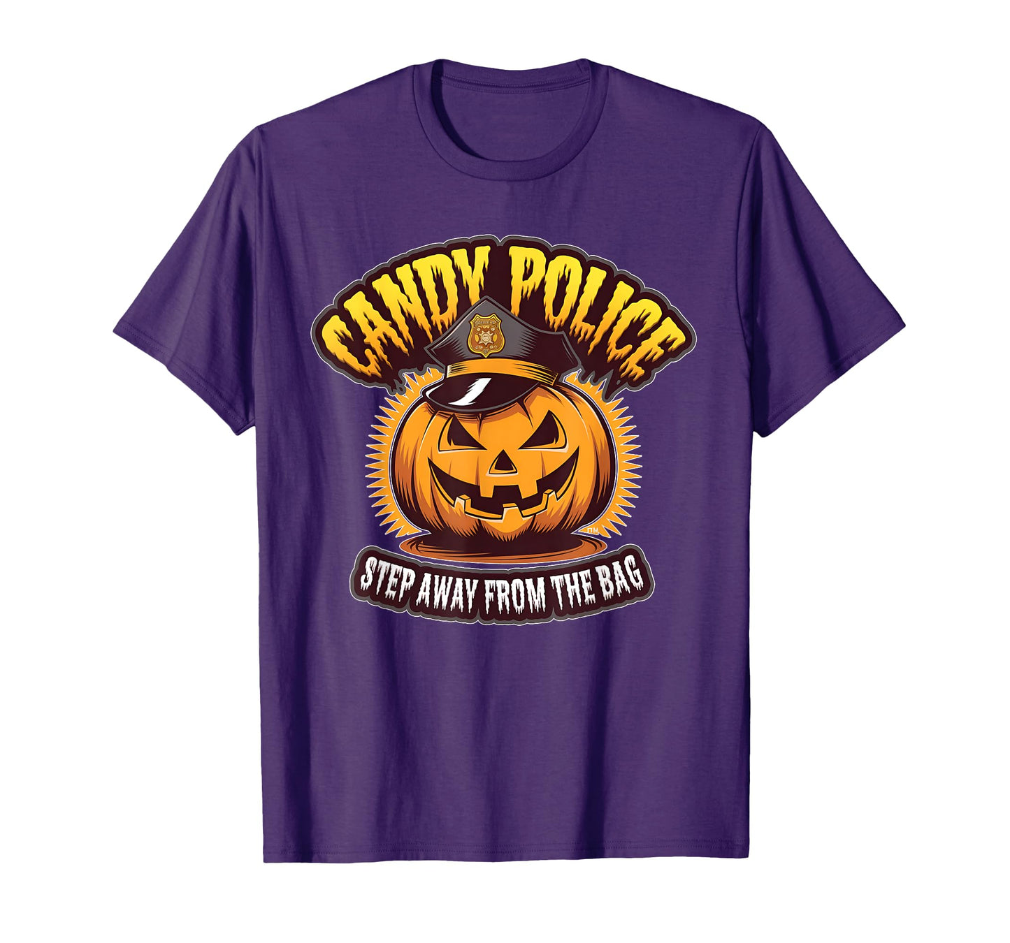 Candy Police Pumpkin Funny Halloween Costume Party Kids T-Shirt