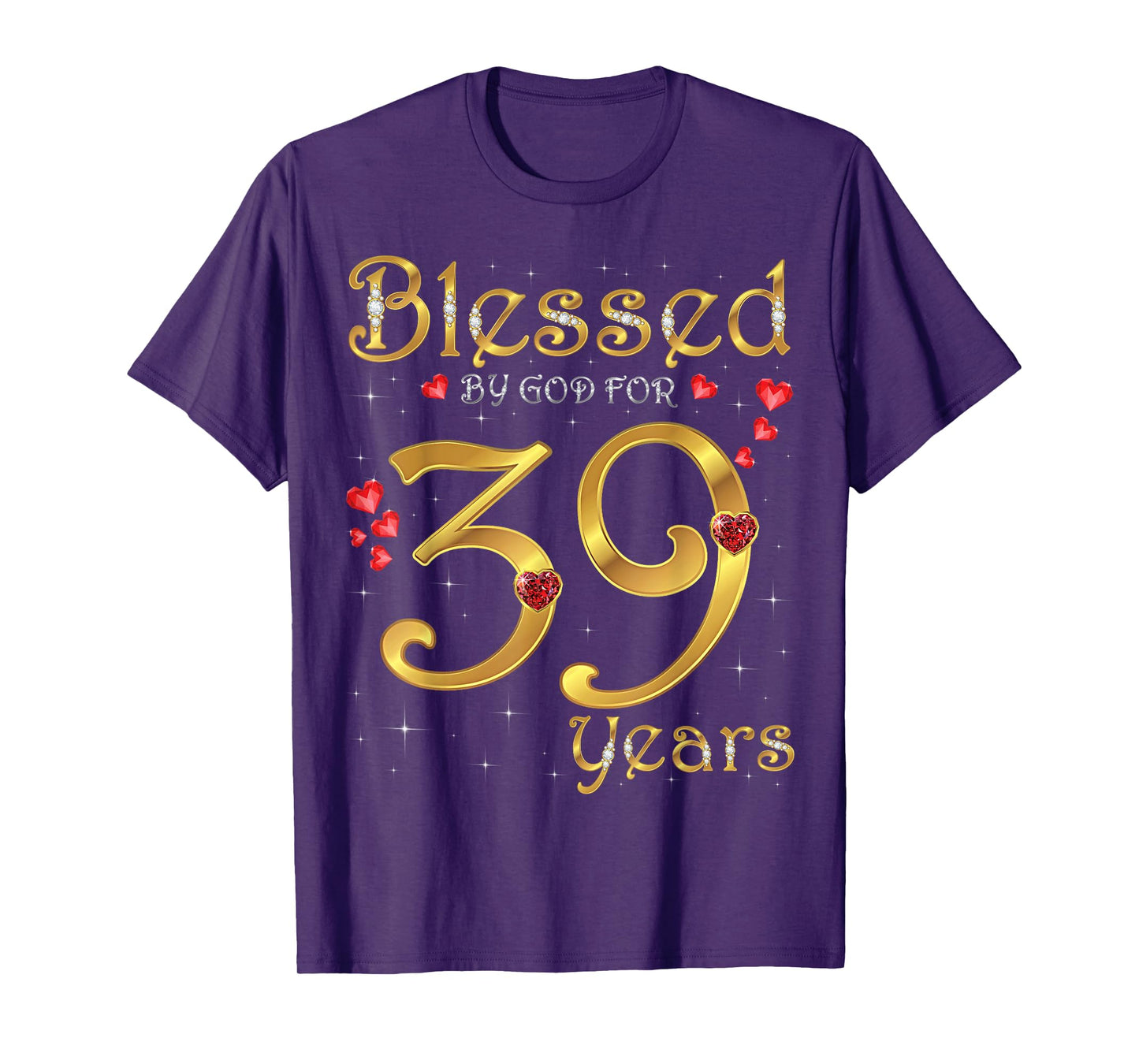 Blessed By God For 39 Years Old 39th Birthday Party Queen T-Shirt