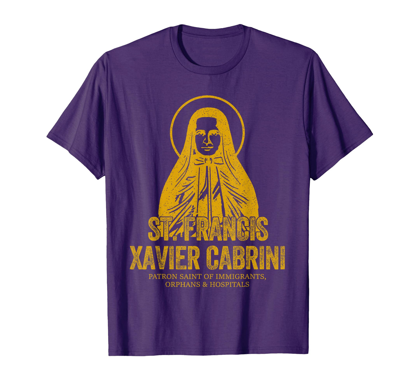 Catholicism Gold St. Francis Xavier Cabrini Christian Saint T-Shirt
