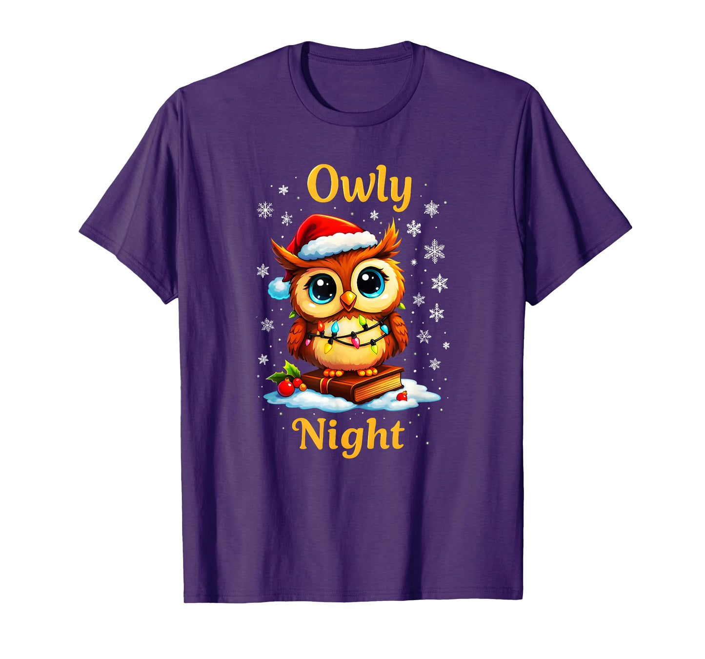 Owly Night Christmas Owl Snowflakes Bible Christian Religion T-Shirt