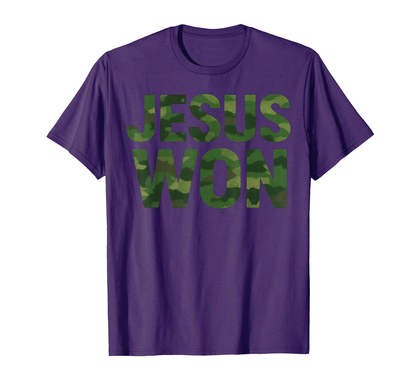 Vintage Christian Faith Quote Jesus Won Camo T-Shirt