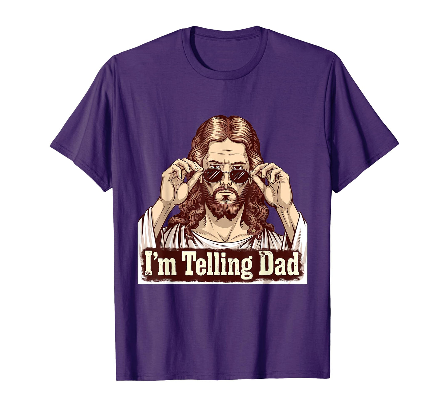 Funny I'm Telling Dad Retro Religious Christian Jesus T-Shirt