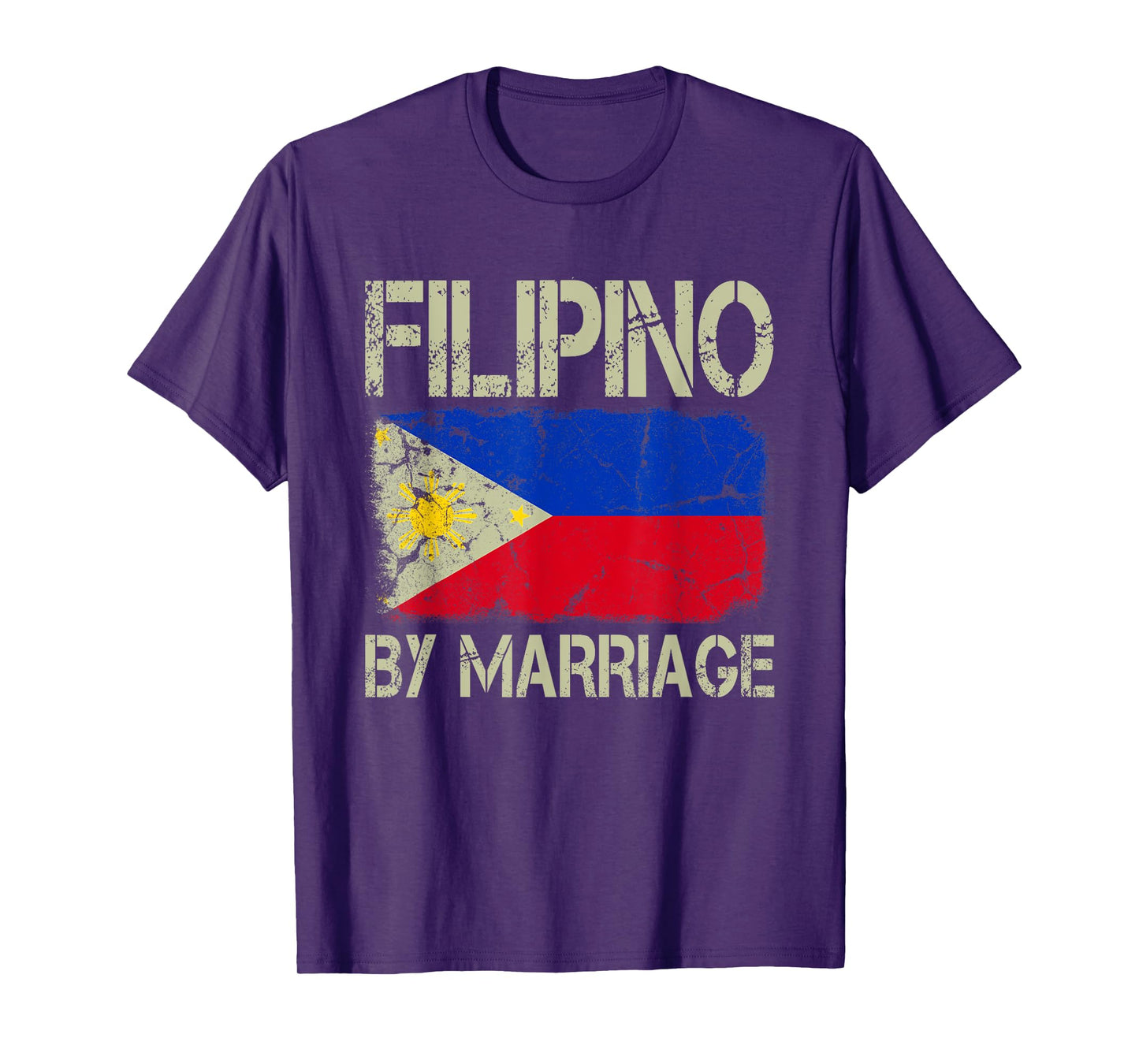 Filipino By Marriage Philippines Flag Funny Husband Wife T-Shirt