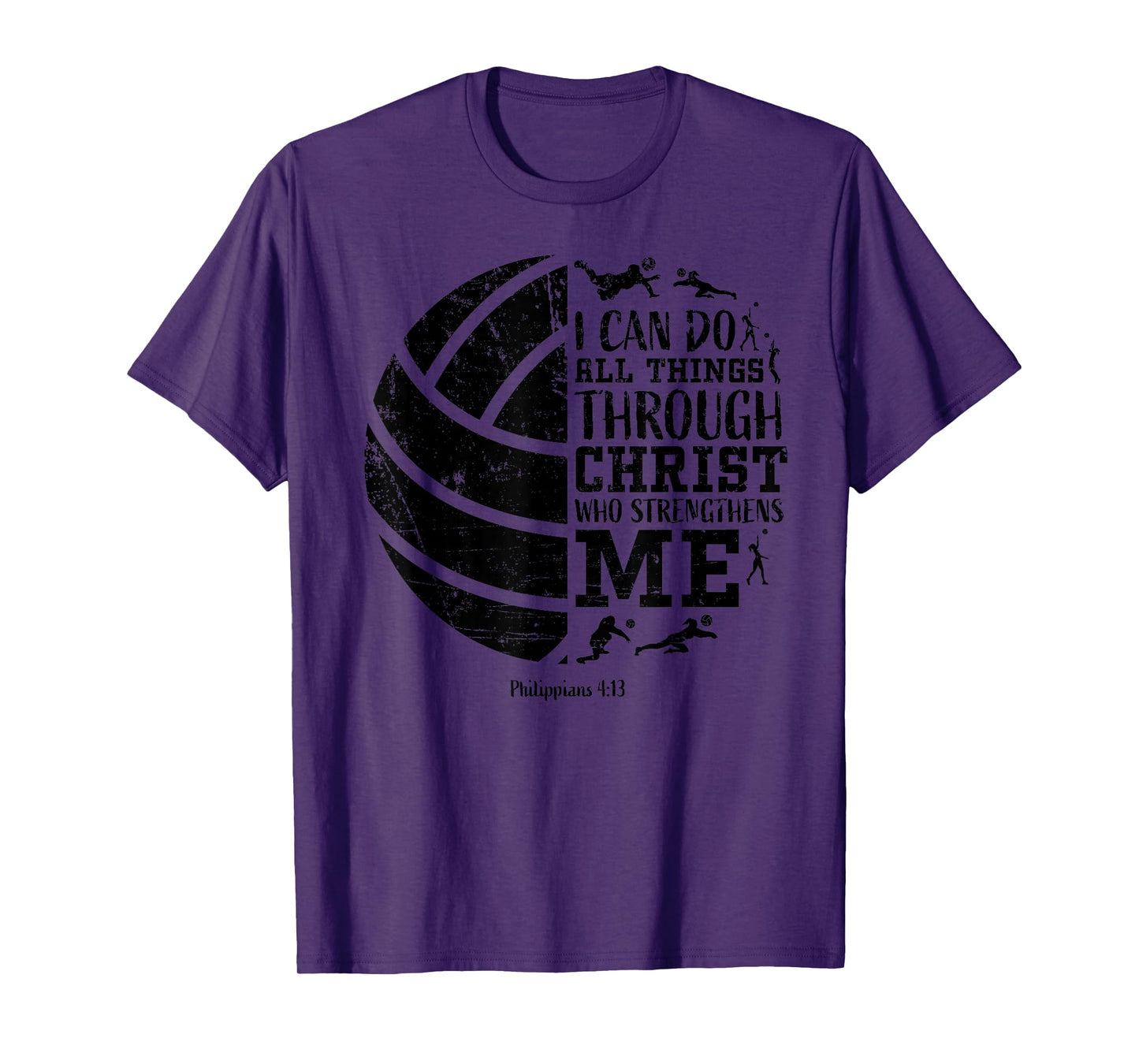 Christian Volleyball Philippians 4:13 Religious Faith Verse T-Shirt