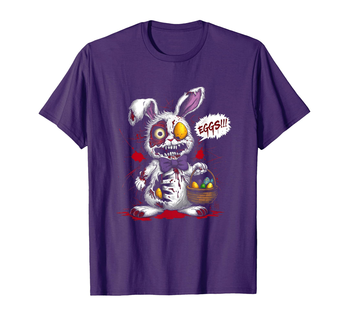 Zombie Evil Easter Bunny Egg Basket Horror Scary Easter Day T-Shirt