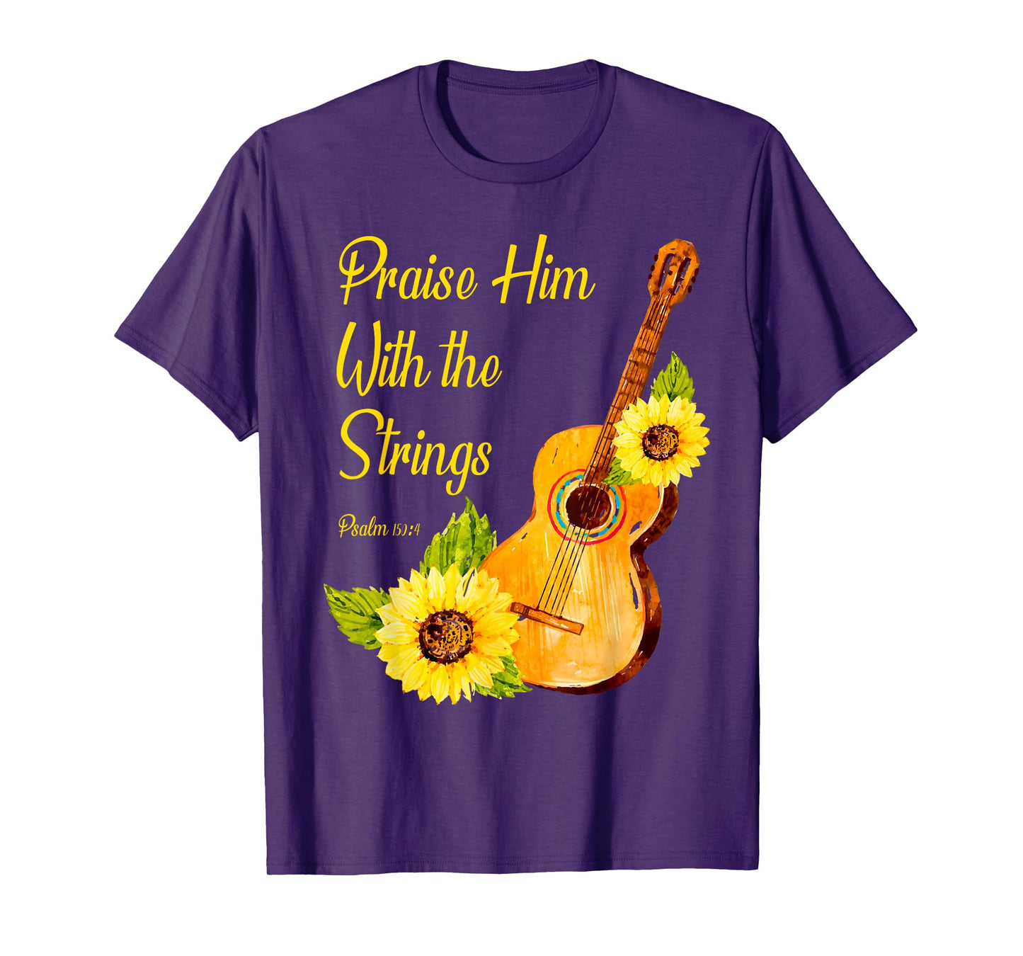 Praise Him With The Strings Christian Guitar Player T-Shirt