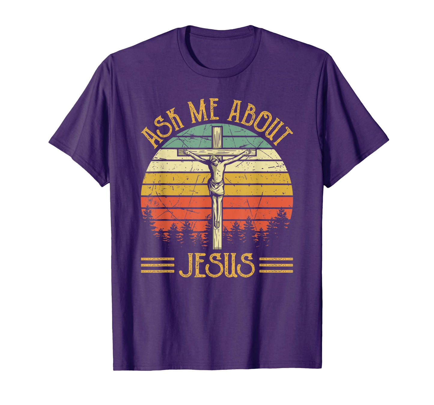 Vintage Retro Jesus On Cross Christian Ask Me About My Jesus T-Shirt