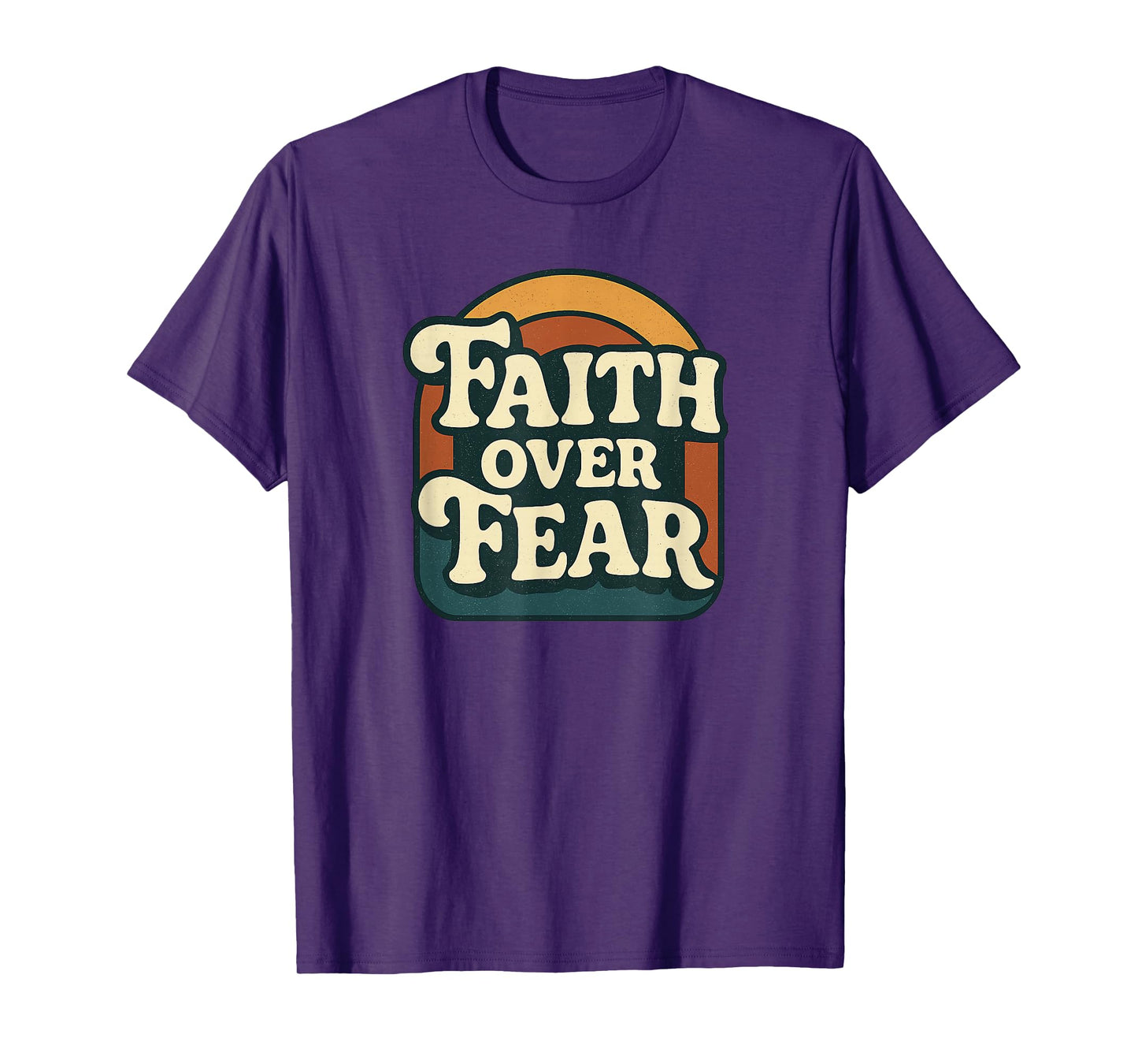 Faith Over Fear Retro Christian Vintage 70s T-Shirt