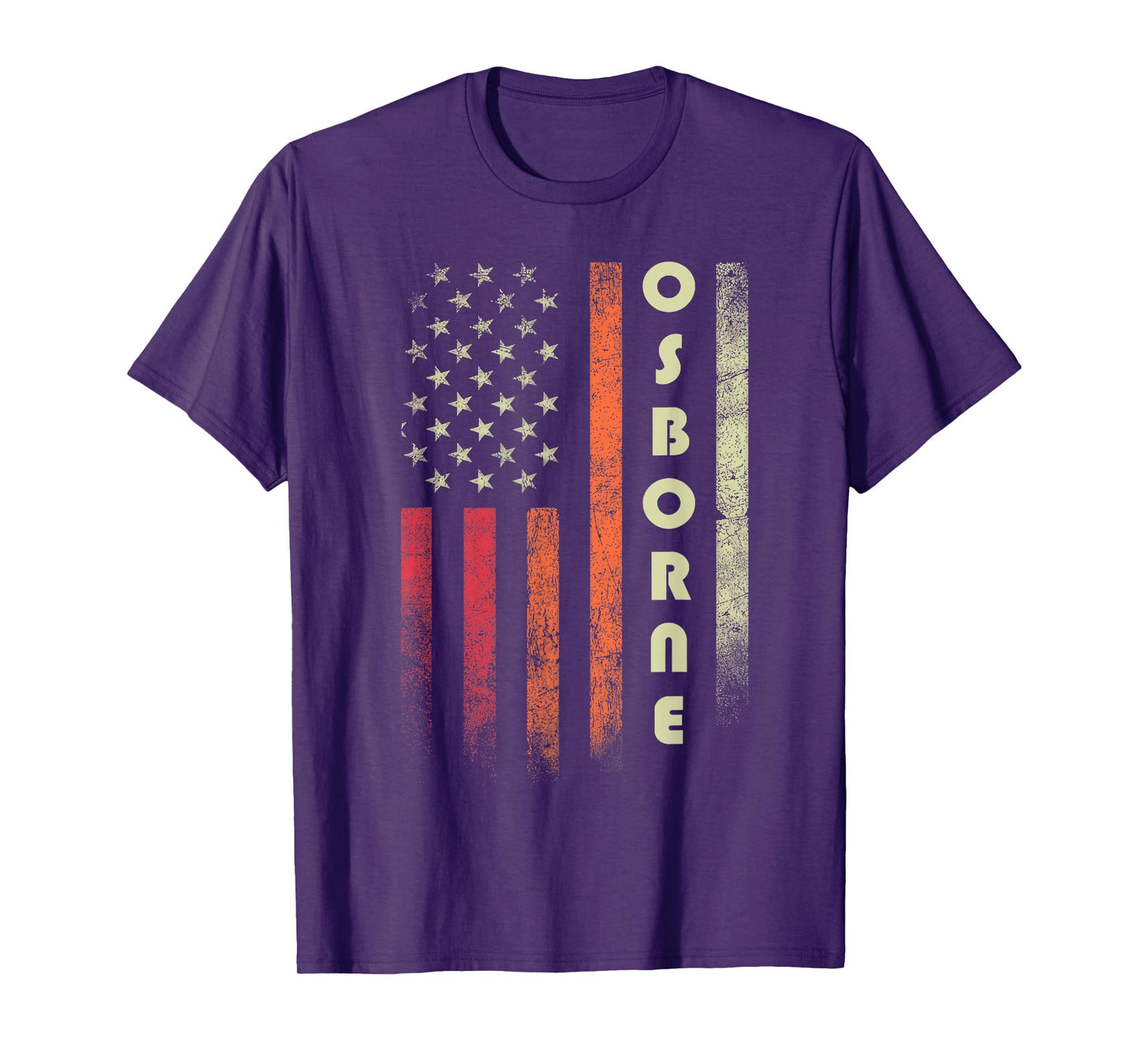 OSBORNE Surname Funny Retro Vintage Birthday American Flag T-Shirt