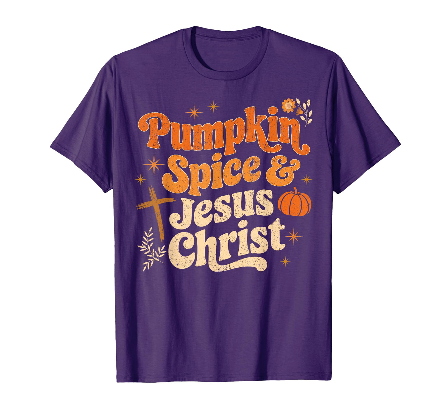 Pumpkin Spice & Jesus Christ Religious Christian Fall Vibes T-Shirt