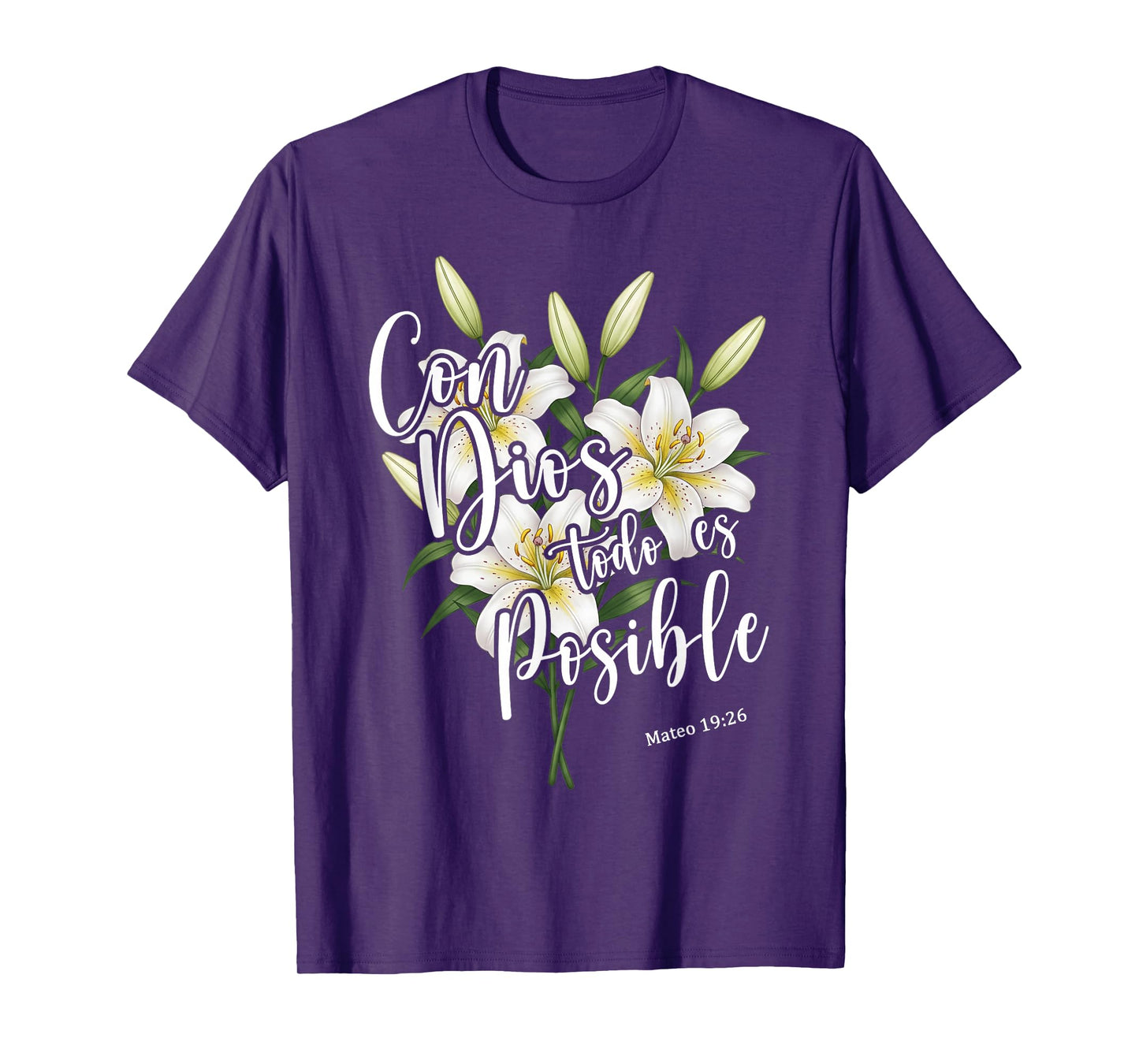 Con Dios Todo ES Posible Shirt Christian Spanish for Womens T-Shirt