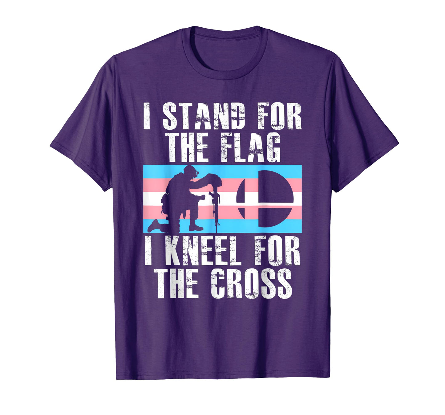 I Stand For The Flag I Kneel For The Cross Transgender Flag T-Shirt