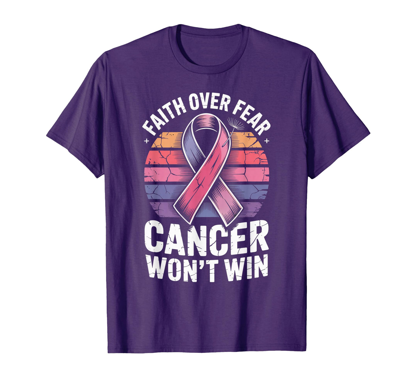 Faith Over Fear Cancer Wont Win Pink Ribbon Support T-Shirt