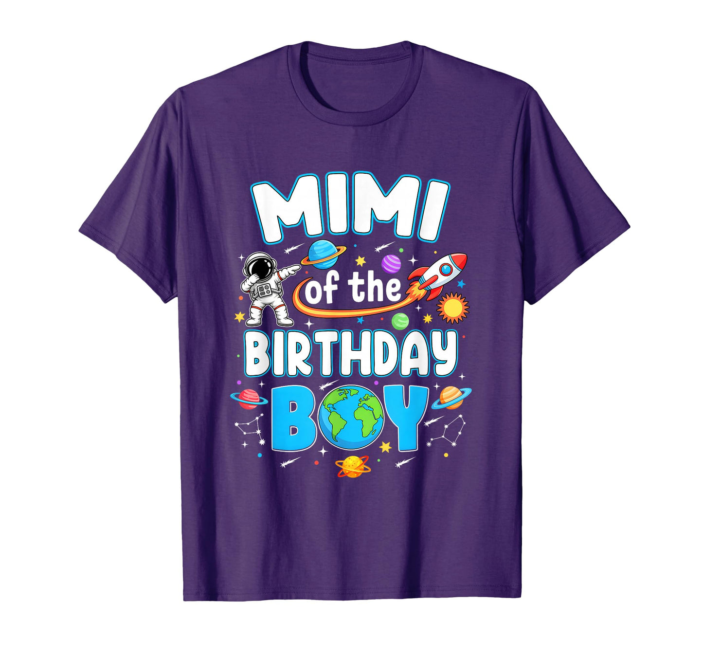 Mimi Of The Birthday Boy Astronaut Family Space Planets T-Shirt
