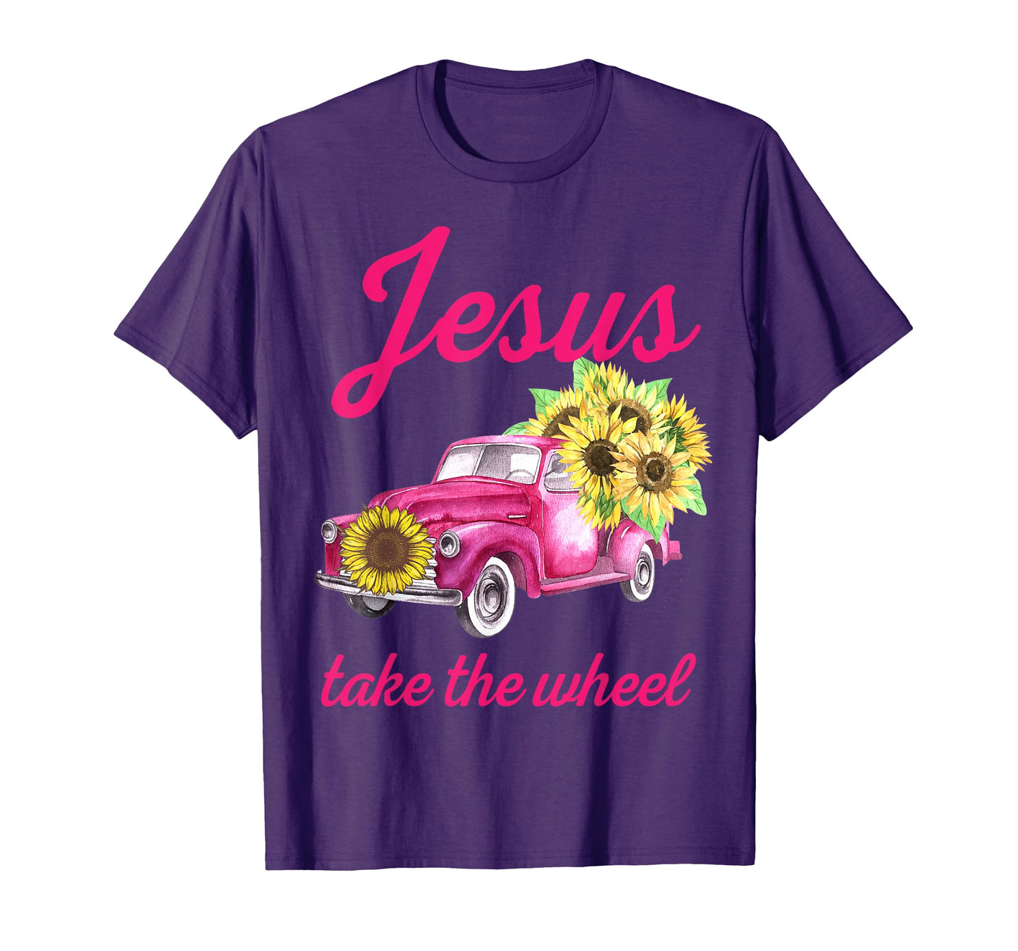 Pink Breast Cancer Awareness Truck Jesus Take The Wheel T-Shirt