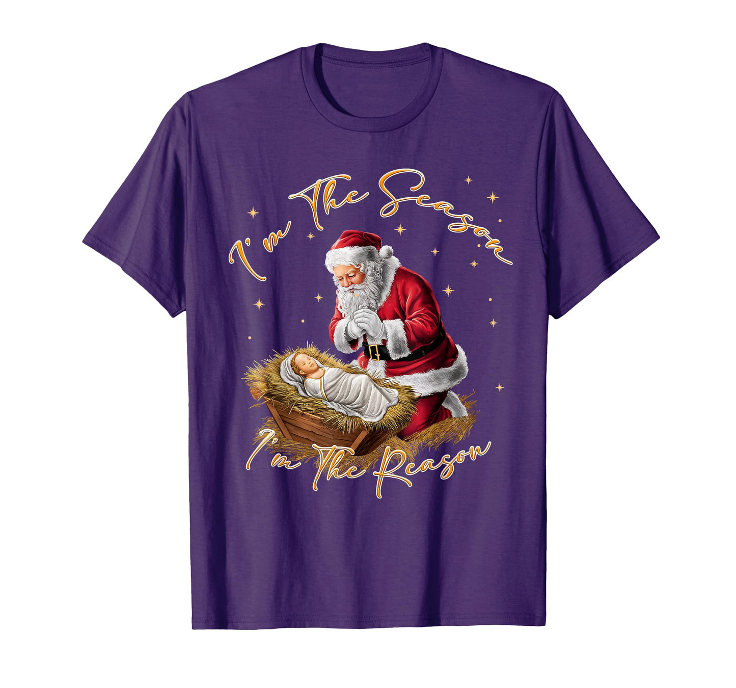 Retro I'm The Season I'm The Reason Santa Religious Xmas T-Shirt
