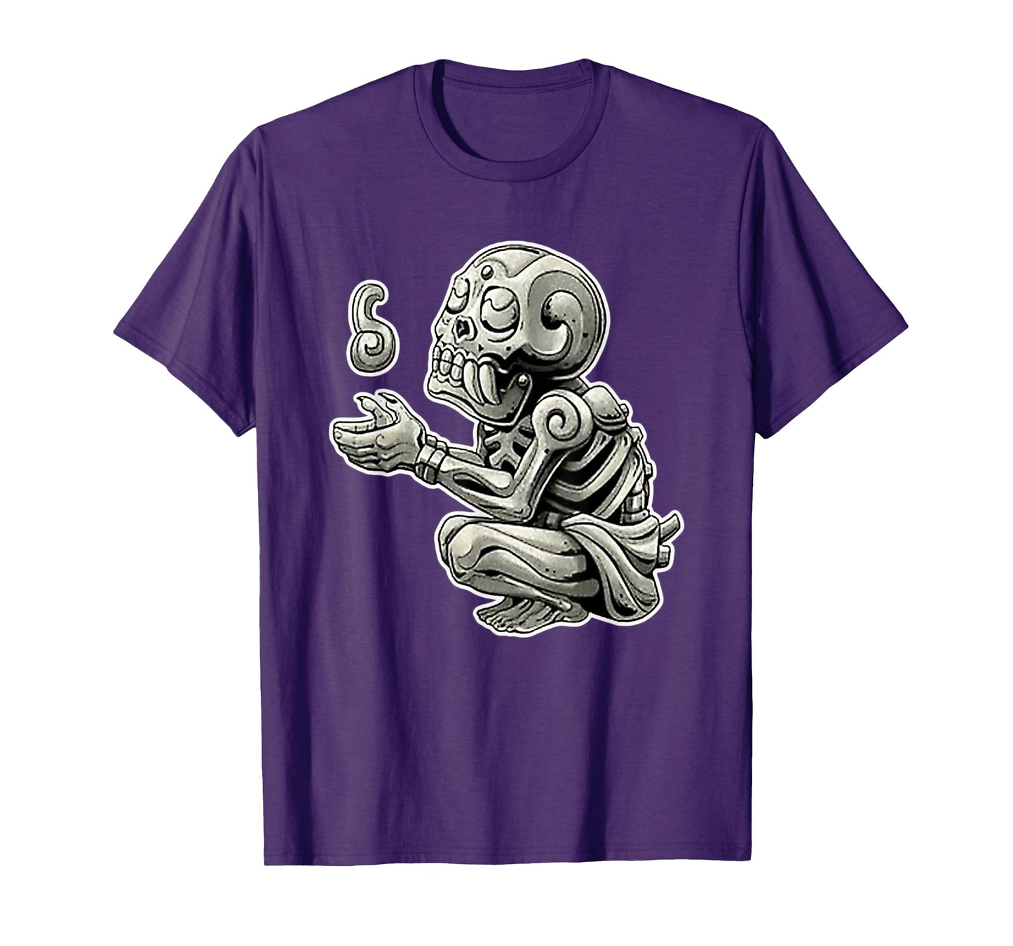Mictlantecuhtli Aztec god of Death Mayan Blackwork T-Shirt